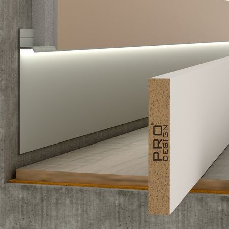 Вставка МДФ в скрытый плинтус под покраску 66 мм