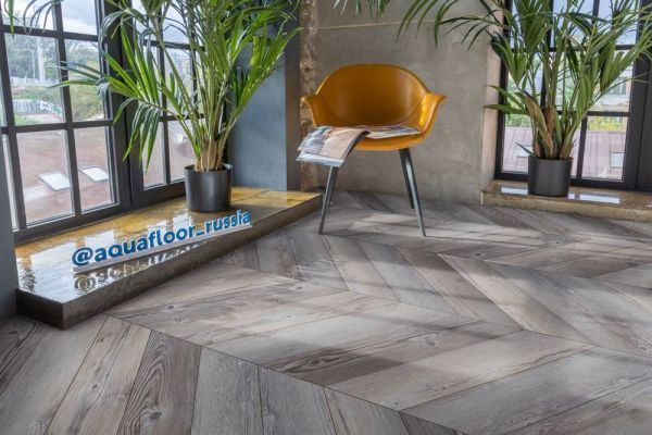 Кварц виниловое покрытие Aquafloor Parquet Chevron Glue AF2552PGCh