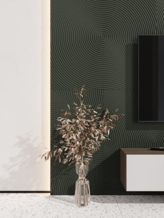 Стеновая квадратная панель Круги МДФ Ликорн Олива  500x500x8 (4 шт.)