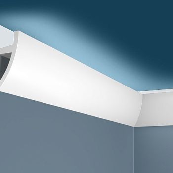 Потолочный плинтус под покраску Cosca Decor KX072 с подсветкой 2000×33×75