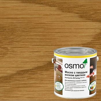 Масло с твердым воском для дерева Osmo Hartwachs-Ol Farbig цвет 3071 Мёд шелковисто-матовое 0,22 л