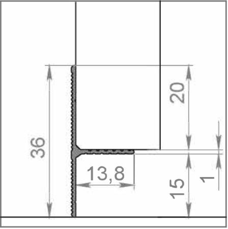Теневой профиль Черный анодированный для панелей 13,8х36х2000мм