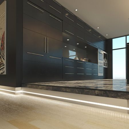 Плинтус Evrowood МДФ Белый PN 080 Led 2000×95×16