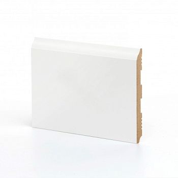 Плинтус МДФ ламинированный Ликорн K-18 белый 2050×133×12