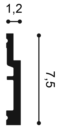 Плинтус ORAC DECOR SX187 75х12 мм