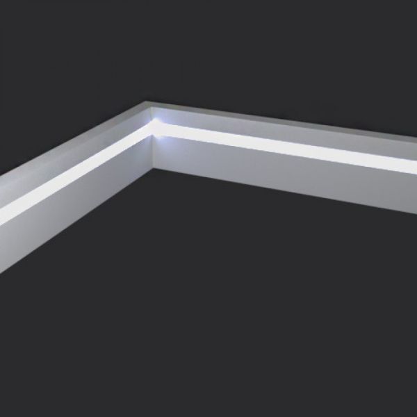 Плинтус Evrowood МДФ Белый  PN 021 Led  2000×70×16