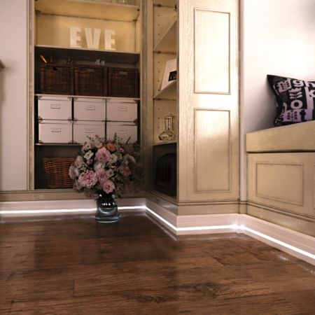 Плинтус Evrowood МДФ Белый PN 120 Led  2000×110×16