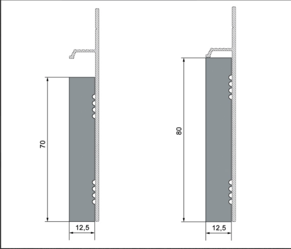 Вставка МДФ в скрытый плинтус под покраску
