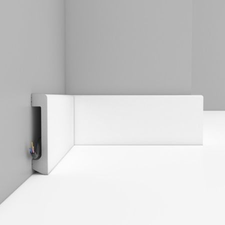 Плинтус Decomaster Белый D235-115 матовый 2400×80×17