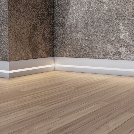 Плинтус Evrowood МДФ Белый PN 080 Led 2000×95×16