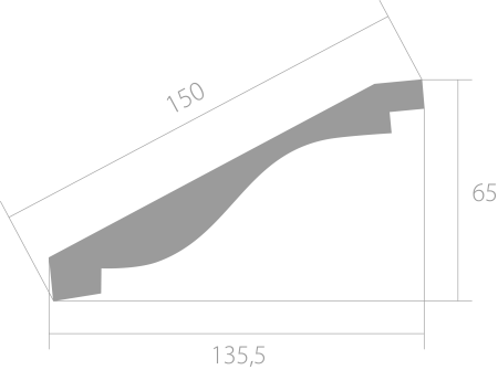 Карнизы Ultrawood потолочный CR 023 (2000 х 135,5 х 65)