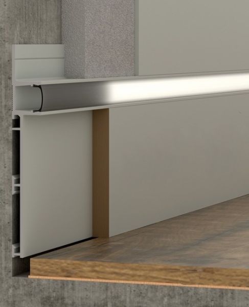 Плинтус скрытого монтажа Pro Design Combo 603 Анодированный серебро