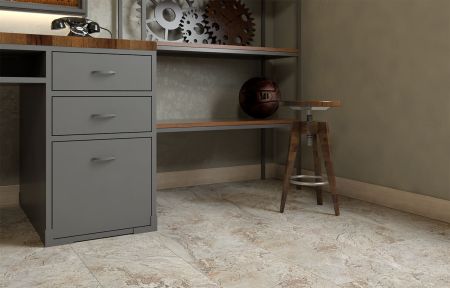 Кварц виниловое покрытие Stone Floor Плитка Травертин Бежевый 234-1 НР