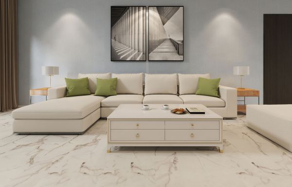 Кварц виниловое покрытие Stone Floor MSPC Бело-серый Мрамор