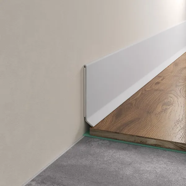 Плинтус алюминиевый Белый 9016 матовый 3м