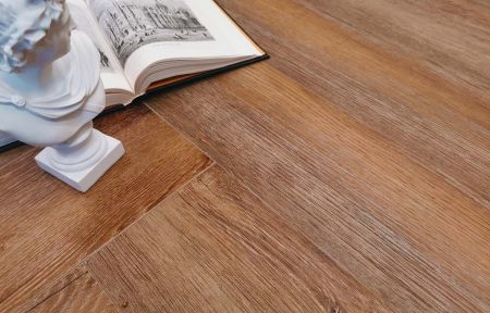 Кварц виниловое покрытие Stone Floor Елочка Дуб Эрлгрей 622104 HP