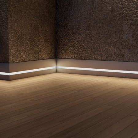 Плинтус Evrowood МДФ Белый PN 080 Led 2000×95×16