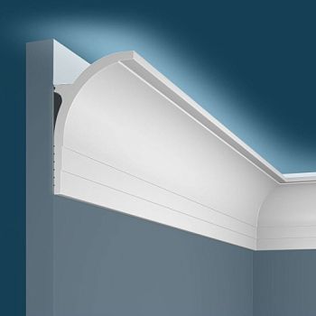 Потолочный плинтус под покраску Cosca Decor KX045 с подсветкой 2000×55×85