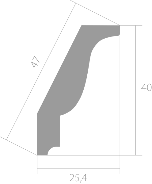 Карнизы Ultrawood потолочный CR 025 (2440 х 40 х 25,4)