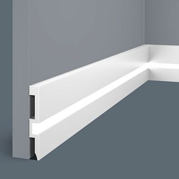 Плинтус под покраску с подсветкой Cosca Decor Экополимер PX059 2000×80×12