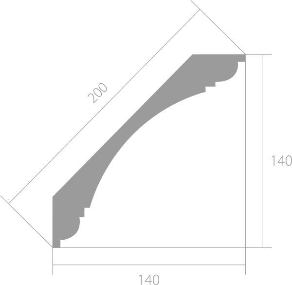 Карнизы Ultrawood потолочный CR 003 (2000 х 140 х 140)