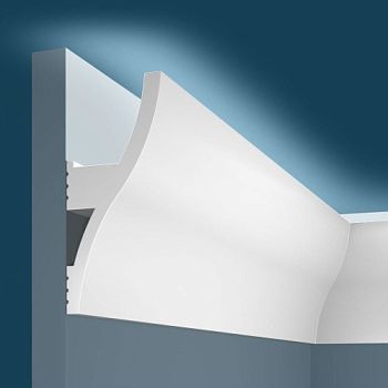 Потолочный плинтус под покраску Cosca Decor KX002 с подсветкой 2000×53×120