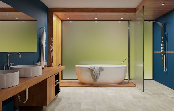 Кварц виниловое покрытие Stone Floor Плитка Травертин Найтфол 970-9 НР