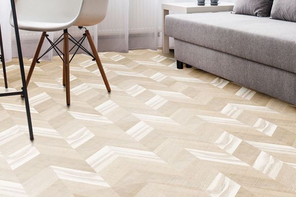 Пробковые полы Corkstyle Chevron Creme 1235×305×10