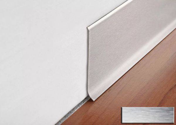 Плинтус Progress profiles напольный BTBS Алюминий  Шлифованный (браш) Серебро2м