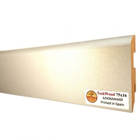 Плинтус МДФ ламинированный TeckWood Алюминий 2150×75×16