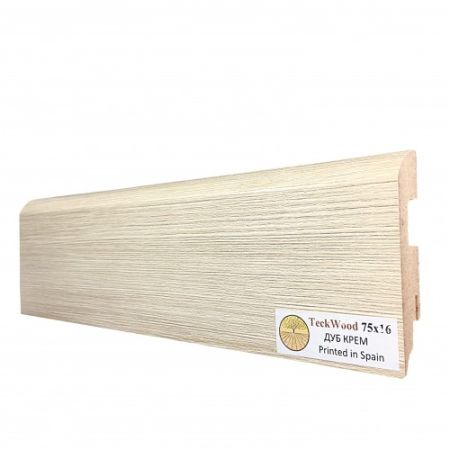 Плинтус МДФ ламинированный TeckWood Дуб Крем 2150×75×16