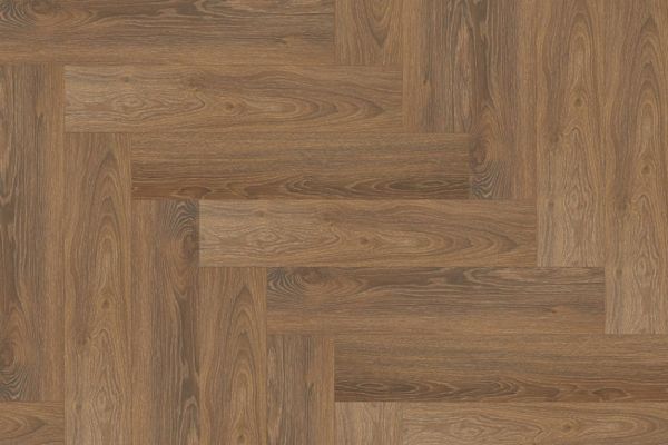 Кварц виниловое покрытие Floor Factor SPC HERRINGBONE Английская елочка Tobacco braun Oak  (HB.15)