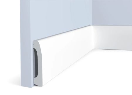 Плинтус Hiwood полимерный под покраску B70V2 прямой 2000×69×14