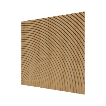 Стеновая квадратная панель Круги МДФ Ликорн Орех светлый  500x500x8 (4 шт.)