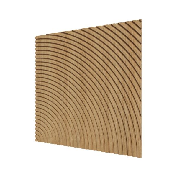 Стеновая квадратная панель Круги МДФ Ликорн Орех светлый  500x500x8 (4 шт.)