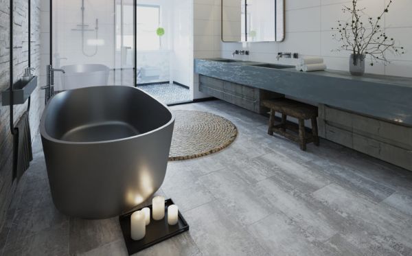 Кварц виниловое покрытие Stone Floor Плитка Жемчужно-серая 8875709 НР