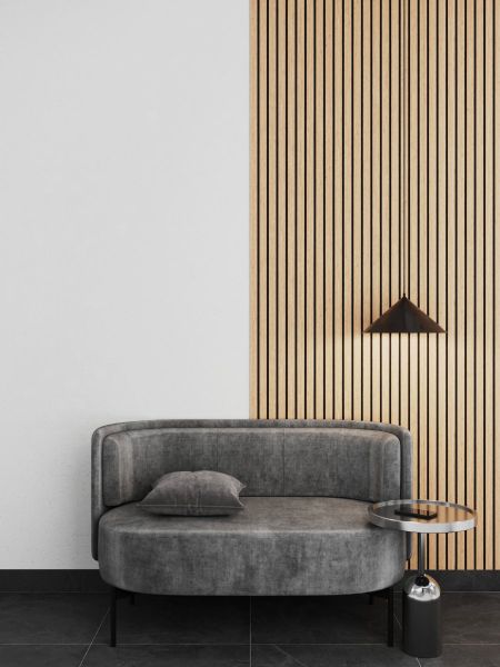 Акустические панели Ликорн на черном войлоке шпон Дуб Светлый 300х9х2800 мм