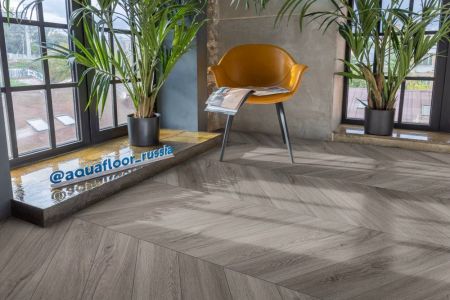 Кварц виниловое покрытие Aquafloor Parquet Chevron Glue AF2553PGCh