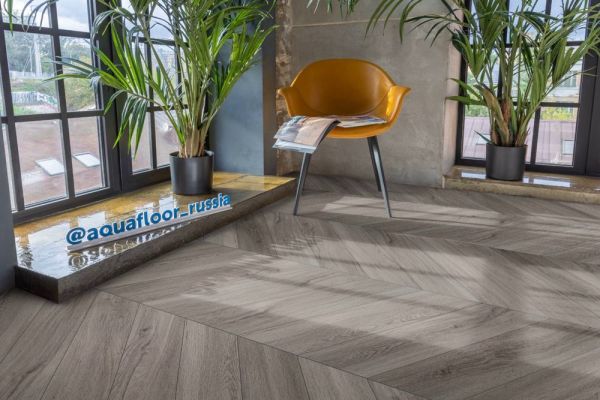 Кварц виниловое покрытие Aquafloor Parquet Chevron Glue AF2553PGCh