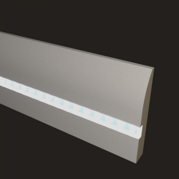 Плинтус Evrowood МДФ Белый PN 080 Led 2000×95×16
