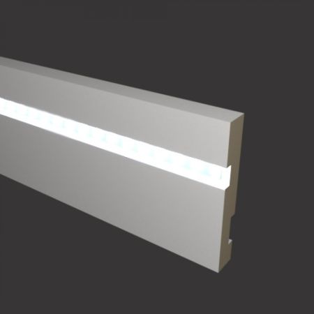Плинтус Evrowood МДФ Белый PN 101 Led  2000×100×16