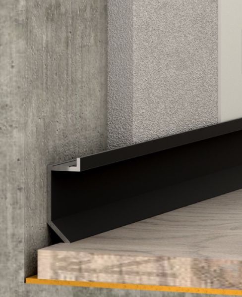 Теневой плинтус с кантом  Slim 723 Черный муар 10х24мм