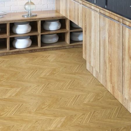 Пробковые полы Corkstyle Chevron Gold 1235×305×10