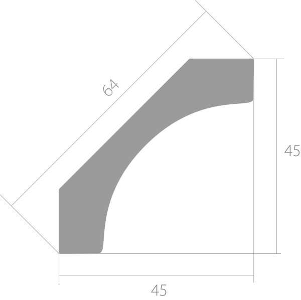 Карнизы Ultrawood потолочный CR 012 (2000 х 45 х 45)