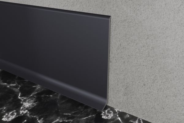 Плинтус алюминиевый анодированный черный матовый