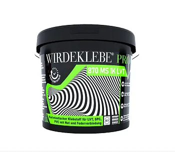Клей WIRDEKLEBE PRO LINE 870 MS 1K LVT силановый для LVT, SPC, WPC, EPC и ПВХ-покрытий.