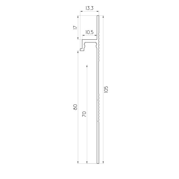 Плинтус алюминиевый теневой Ликорн C-08.2.3 черный  с подсветкой 2050×60×13,3