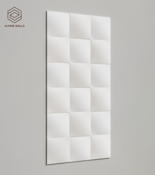 Стеновая панель под покраску Alpine Walls Geometrium  ECOGR0207W  1200*600*25