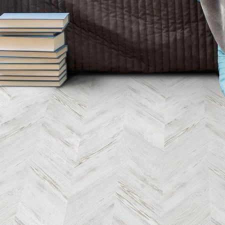 Пробковые полы Corkstyle Chevron White 1235×305×10