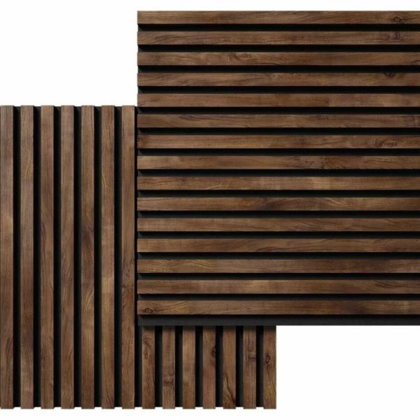 Стеновая панель акустическая Cosca Decor Сканди Дуб Старинный Натуральный черный войлок 600×600×19